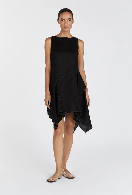 Black Asymmetric Dress - La Femme Boutique