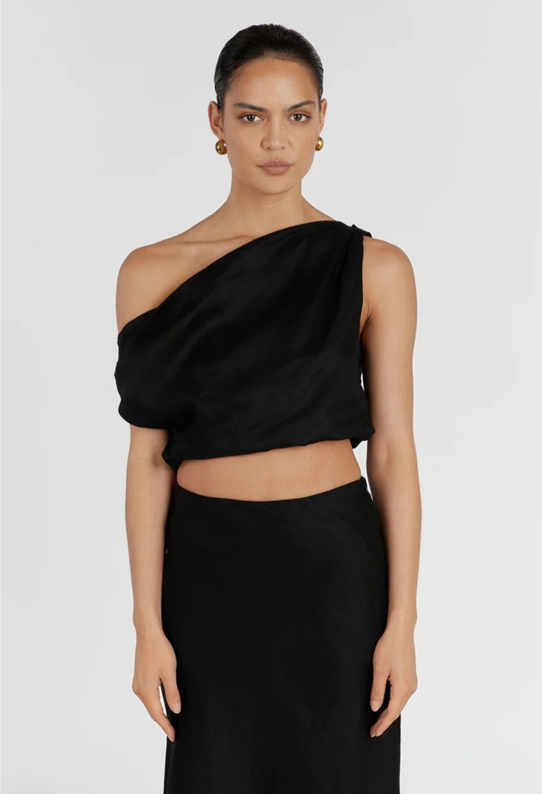 Black One Shoulder Top-1