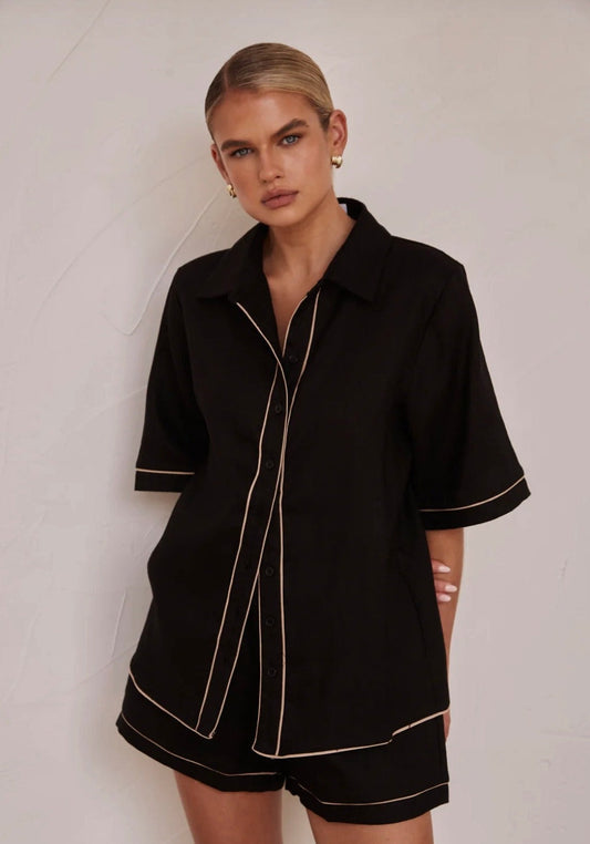 Black Cotton Shirt-0