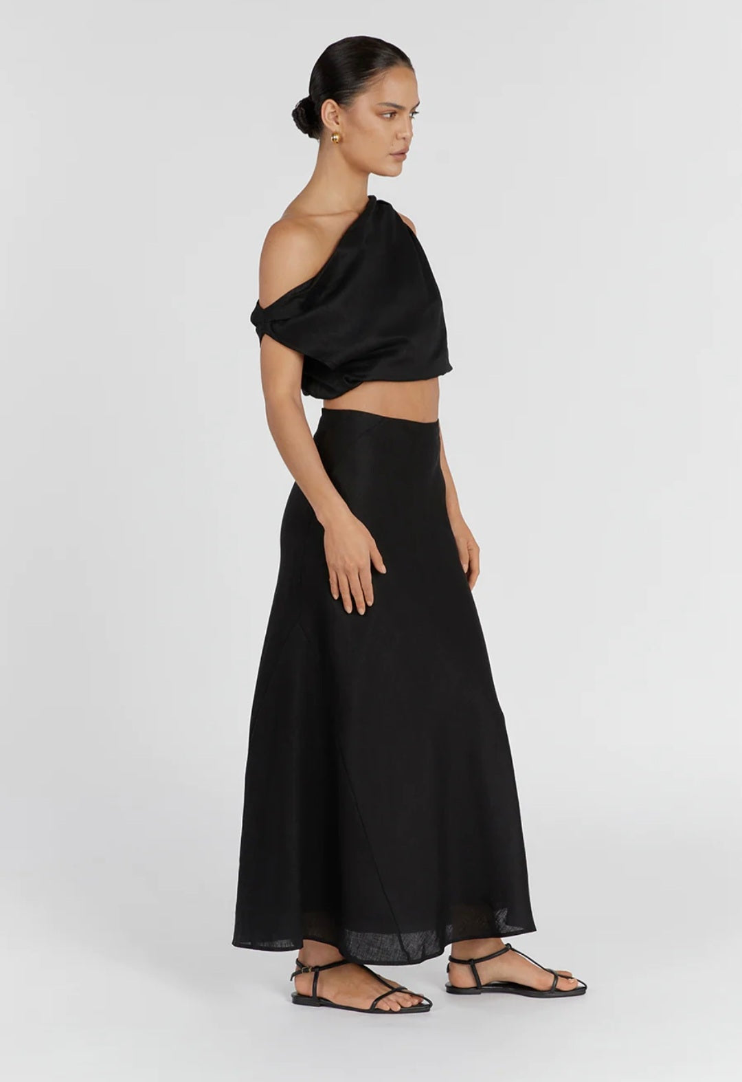 Black One Shoulder Top-2